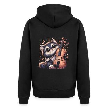 Violons chat - Veste à capuche bio Premium Unisexe - noir - Dos - Nico (187cm)