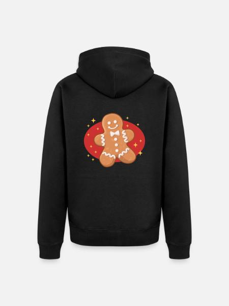 Lebkuchenmann Lebkuchen Lebkuchenmänner Geschenk - Unisex Premium Bio Zip Hoodie - Schwarz
