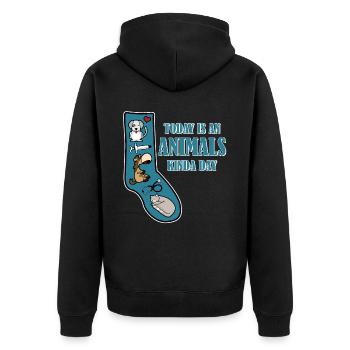 Vétérinaire Assistant Chaussette Vétérinaire - Veste à capuche bio Premium Unisexe - noir - Dos - Nico (187cm)