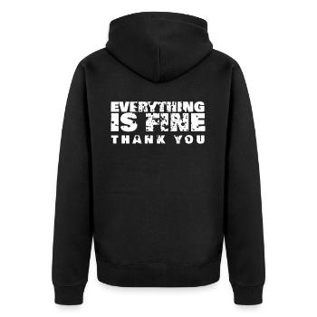 Misanthrope Dislike Misanthropist Grumpy - Unisex Premium Organic Zip Hoodie - black - Back - Nico (187cm)
