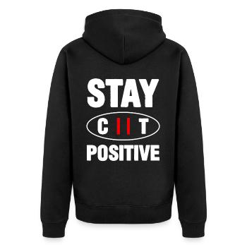 Misanthropist Dislike Grumpy Misanthrope - Unisex Premium Organic Zip Hoodie - black - Back - Nico (187cm)