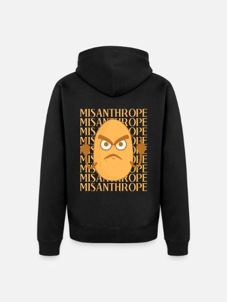 Misanthropist Grumpy Potato Misanthrope - Unisex Premium Organic Zip Hoodie - black