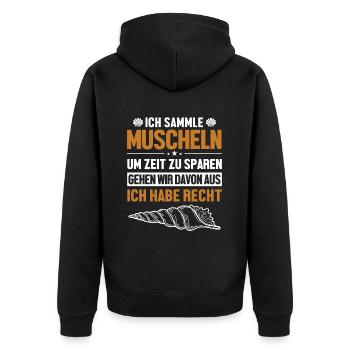 Muscheln haben immer Recht Shell Hunter Seashell - Veste à capuche bio Premium Unisexe - noir - Dos - Nico (187cm)