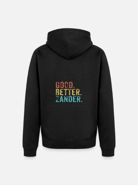 Cool guys are called zander - Unisex Premium Bio Zip Hoodie - Schwarz