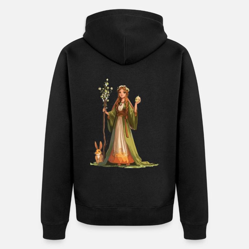 Pâques Eostre Printemps païen - Veste à capuche bio Premium Unisexe - noir