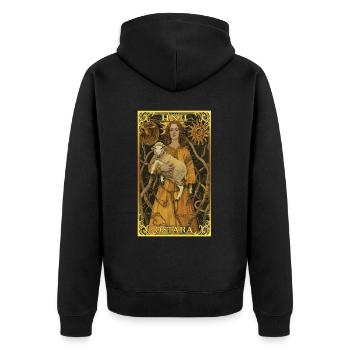 Easter Eostre Pagan Spring - Unisex Premium Organic Zip Hoodie - black - Back - Nico (187cm)
