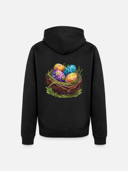 Easter Eostre Pagan Spring - Unisex Premium Organic Zip Hoodie - black