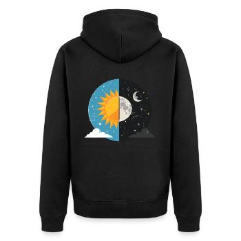 Easter Eostre Pagan Spring - Unisex Premium Organic Zip Hoodie - black - Back - Nico (187cm)