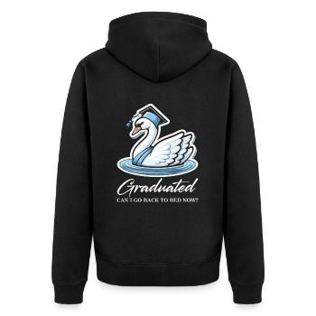 University Graduate Degree Graduate - Unisex Premium Organic Zip Hoodie - black - Back - Nico (187cm)