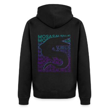 Mosasaurus Dinosaure Rétro - Veste à capuche bio Premium Unisexe - noir - Dos - Nico (187cm)