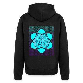 Neuroscience, Neurology, Neurologist, Retro - Unisex Premium Organic Zip Hoodie - black - Back - Nico (187cm)