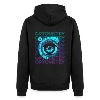 Optometrie Optometristen Optiker Retro - Unisex Premium Bio Zip Hoodie - Schwarz - Hinten - Nico (187cm)