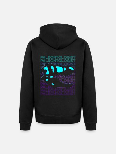 Paleontologist Paleontology Fossil Retro - Unisex Premium Organic Zip Hoodie - black