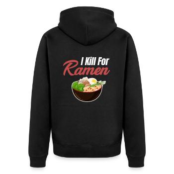 Je tue pour Ramen Hot Bowl Asiatique Japonais Amant - Veste à capuche bio Premium Unisexe - noir - Dos - Nico (187cm)