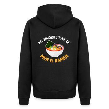 Mon type d’homme préféré est le bol chaud ramen - Veste à capuche bio Premium Unisexe - noir - Dos - Nico (187cm)