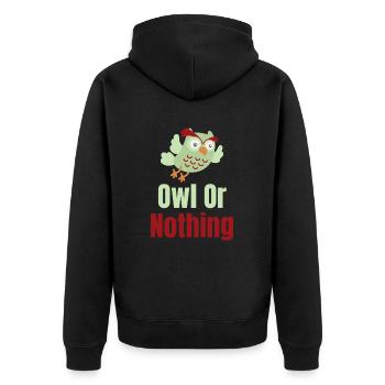 Hibou Or Rien Puns Costume D’halloween - Veste à capuche bio Premium Unisexe - noir - Dos - Nico (187cm)