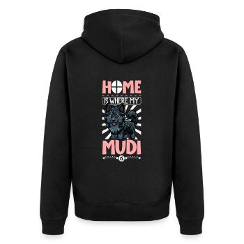 Accueil - Mudi - Veste à capuche bio Premium Unisexe - noir - Dos - Nico (187cm)