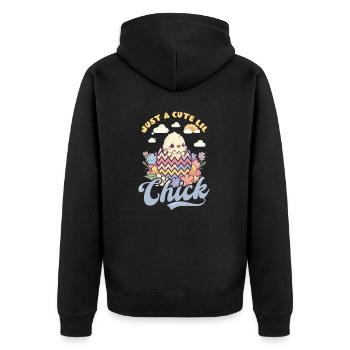 Christian Easter Just A Cute Little Chick - Unisex Premium Organic Zip Hoodie - black - Back - Nico (187cm)