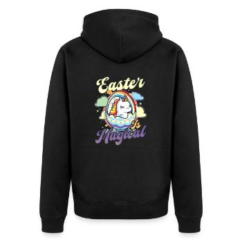Pâques chrétienne Pâques est une licorne magique - Veste à capuche bio Premium Unisexe - noir - Dos - Nico (187cm)