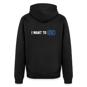 Je veux ESC - Cadeau Informaticien, Développeur - Veste à capuche bio Premium Unisexe - noir - Dos - Nico (187cm)