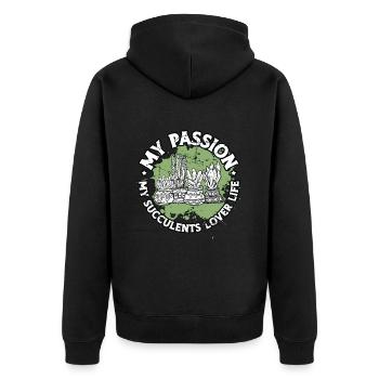 Succulents Lover My Passion My Succulents Cactuses - Unisex Premium Organic Zip Hoodie - black - Back - Nico (187cm)