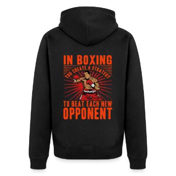 Boxe - Veste à capuche bio Premium Unisexe - noir - Dos - Nico (187cm)