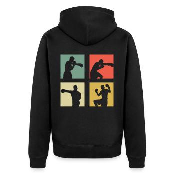 Boxe - Veste à capuche bio Premium Unisexe - noir - Dos - Nico (187cm)