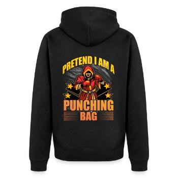Fais semblant d’être un Punchnig Bag - Veste à capuche bio Premium Unisexe - noir - Dos - Nico (187cm)