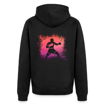 Boxe - Veste à capuche bio Premium Unisexe - noir - Dos - Nico (187cm)