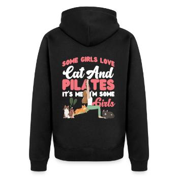 Instructeur de Pilates Professeur Fille - Veste à capuche bio Premium Unisexe - noir - Dos - Nico (187cm)