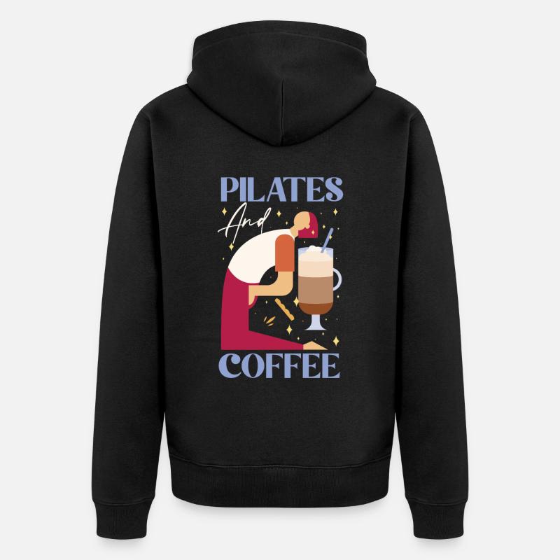 Instructeur de Pilates Professeur Café - Veste à capuche bio Premium Unisexe - noir