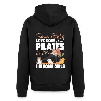 Instructeur de Pilates Enseignante Fille - Veste à capuche bio Premium Unisexe - noir - Dos - Nico (187cm)