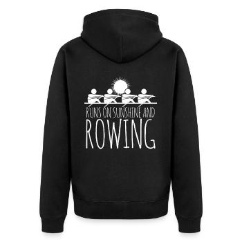 Rowing Boat Paddles Rowing Club - Unisex Premium Bio Zip Hoodie - Schwarz - Hinten - Nico (187cm)