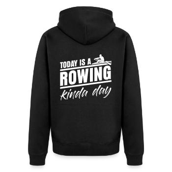 Rowing Club Paddle Rowing Boat - Unisex Premium Bio Zip Hoodie - Schwarz - Hinten - Nico (187cm)