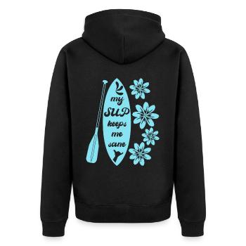 Stand up Paddle Planche de SUP - Veste à capuche bio Premium Unisexe - noir - Dos - Nico (187cm)