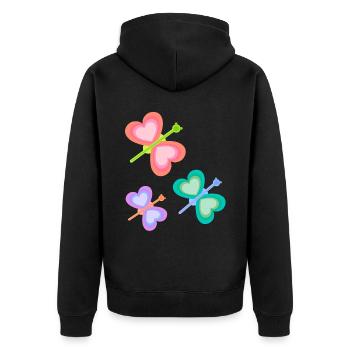 Spring Colorful Insect Butterflies Child Baby 80s - Unisex Premium Organic Zip Hoodie - black - Back - Nico (187cm)