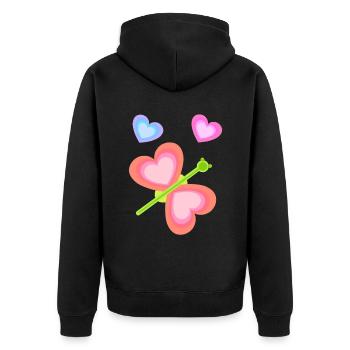 Bébé Tout-petit Printemps Papillon Coeurs Années 80 - Veste à capuche bio Premium Unisexe - noir - Dos - Nico (187cm)