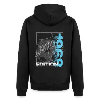 Édition limitée 1968 Édition limitée Football - Veste à capuche bio Premium Unisexe - noir - Dos - Nico (187cm)