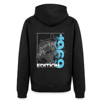 Édition limitée 1969 Édition limitée Football - Veste à capuche bio Premium Unisexe - noir - Dos - Nico (187cm)