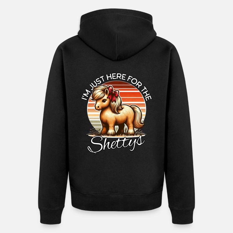 Shetland poney cavalier - Veste à capuche bio Premium Unisexe - noir