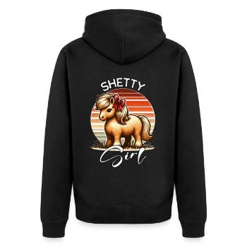 Cadeau de poney Shetland - Veste à capuche bio Premium Unisexe - noir - Dos - Nico (187cm)