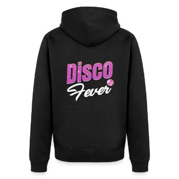 Disco Fever Lover Classic Groovy Vintage Jukebox - Unisex Premium Organic Zip Hoodie - black - Back - Nico (187cm)
