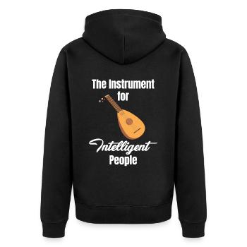 The tool for intelligent people - Unisex Premium Organic Zip Hoodie - black - Back - Nico (187cm)