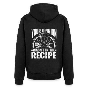 Chefkoch Küche Koch - Unisex Premium Bio Zip Hoodie - Schwarz - Hinten - Nico (187cm)