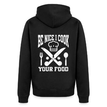 Chef Chef de cuisine - Veste à capuche bio Premium Unisexe - noir - Dos - Nico (187cm)