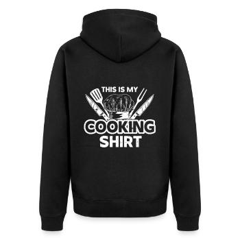 Chefkoch Küche Koch - Unisex Premium Bio Zip Hoodie - Schwarz - Hinten - Nico (187cm)