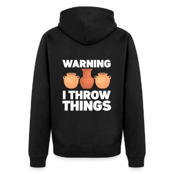 Keramikkünstler Ton Töpfern - Unisex Premium Bio Zip Hoodie - Schwarz - Hinten - Nico (187cm)