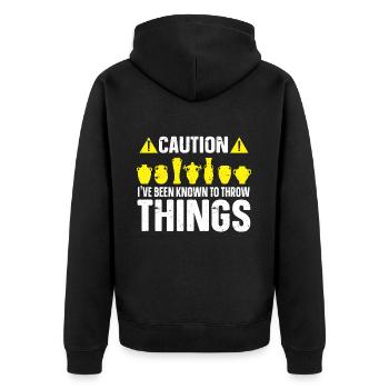 Keramikkünstler Ton Töpfern - Unisex Premium Bio Zip Hoodie - Schwarz - Hinten - Nico (187cm)