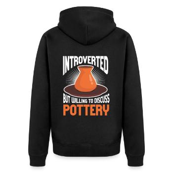Keramikkünstler Ton Töpfern - Unisex Premium Bio Zip Hoodie - Schwarz - Hinten - Nico (187cm)