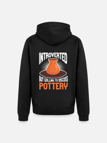 Ceramic Artist Clay Pottery - Unisex Premium Organic Zip Hoodie - black